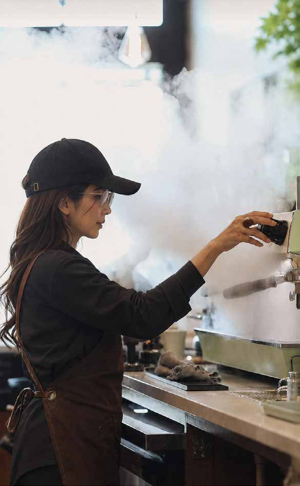 Barista at work