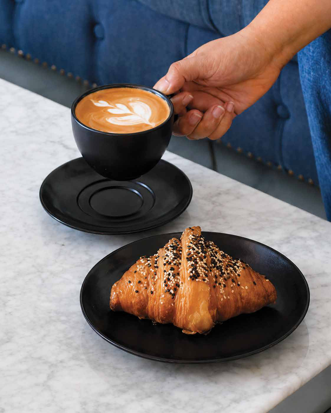 Flat white and croissant